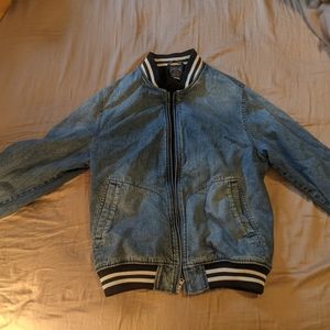 JCrew men's medium varsity denim jacket